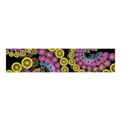 Spiral Floral Fractal Flower Star Sunflower Purple Yellow Velvet Scrunchie