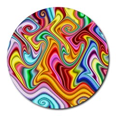 Rainbow Gnarls Round Mousepads by WolfepawFractals