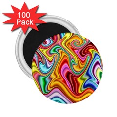 Rainbow Gnarls 2 25  Magnets (100 Pack)  by WolfepawFractals