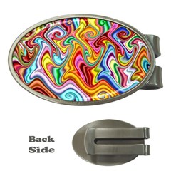 Rainbow Gnarls Money Clips (oval)  by WolfepawFractals