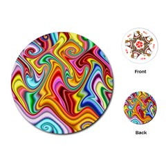 Rainbow Gnarls Playing Cards (round)  by WolfepawFractals