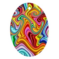 Rainbow Gnarls Oval Ornament (two Sides) by WolfepawFractals