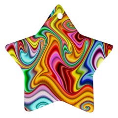 Rainbow Gnarls Star Ornament (two Sides) by WolfepawFractals