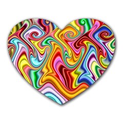 Rainbow Gnarls Heart Mousepads by WolfepawFractals