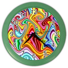 Rainbow Gnarls Color Wall Clocks by WolfepawFractals