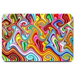 Rainbow Gnarls Large Doormat  by WolfepawFractals