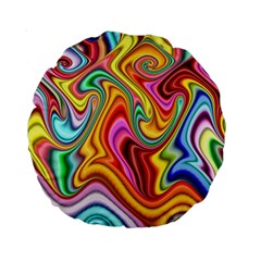 Rainbow Gnarls Standard 15  Premium Round Cushions by WolfepawFractals