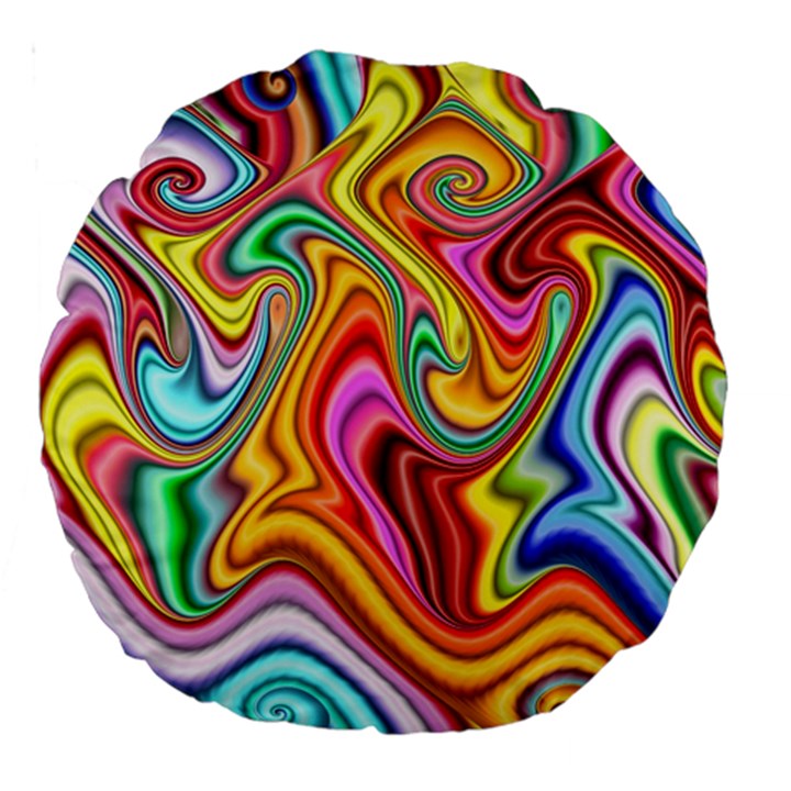 Rainbow Gnarls Large 18  Premium Round Cushions