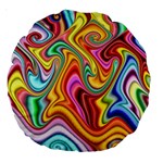 Rainbow Gnarls Large 18  Premium Round Cushions Back