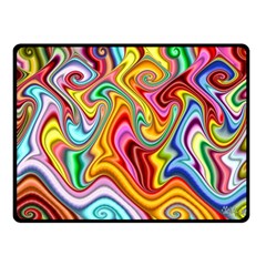 Rainbow Gnarls Double Sided Fleece Blanket (small)  by WolfepawFractals