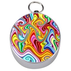 Rainbow Gnarls Silver Compasses by WolfepawFractals