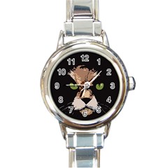 Cat  Round Italian Charm Watch