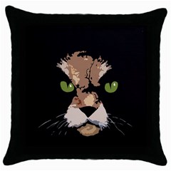 Cat  Throw Pillow Case (black) by Valentinaart