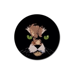 Cat  Rubber Coaster (round)  by Valentinaart