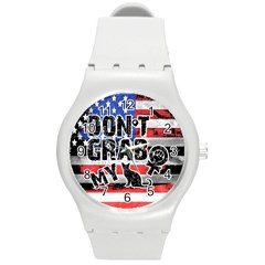 Dont Grab My Round Plastic Sport Watch (m) by Valentinaart