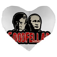 Goodfellas Putin and Trump Large 19  Premium Heart Shape Cushions