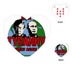 Make Tyranny Great Again Playing Cards (heart)  by Valentinaart