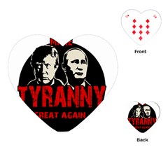 Make Tyranny Great Again Playing Cards (heart)  by Valentinaart