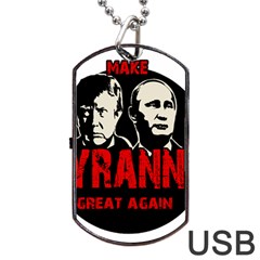 Make Tyranny Great Again Dog Tag Usb Flash (one Side) by Valentinaart