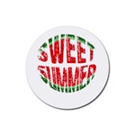 Watermelon - sweet summer Rubber Coaster (Round)  Front