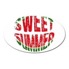 Watermelon - Sweet Summer Oval Magnet by Valentinaart