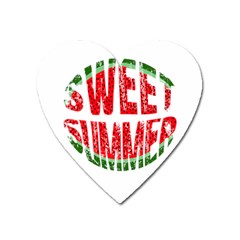 Watermelon - Sweet Summer Heart Magnet by Valentinaart