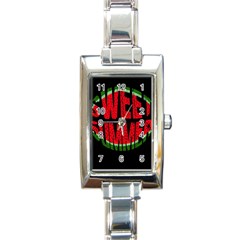 Watermelon - Sweet Summer Rectangle Italian Charm Watch by Valentinaart