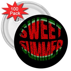 Watermelon - Sweet Summer 3  Buttons (100 Pack) 