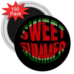 Watermelon - Sweet Summer 3  Magnets (100 Pack) by Valentinaart