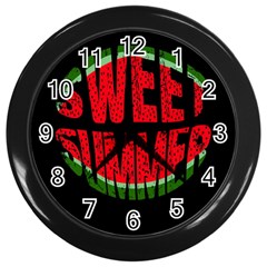 Watermelon - Sweet Summer Wall Clocks (black) by Valentinaart