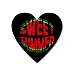 Watermelon - Sweet Summer Heart Magnet by Valentinaart