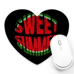 Watermelon - sweet summer Heart Mousepads Front