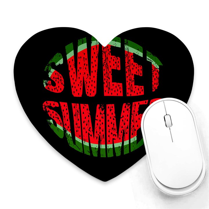 Watermelon - sweet summer Heart Mousepads