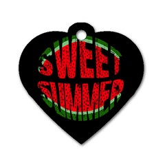 Watermelon - Sweet Summer Dog Tag Heart (two Sides) by Valentinaart