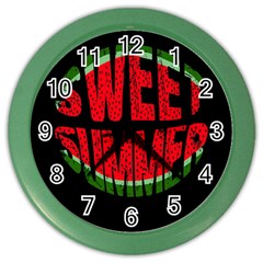 Watermelon - Sweet Summer Color Wall Clocks by Valentinaart