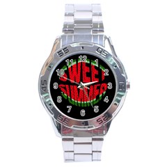 Watermelon - Sweet Summer Stainless Steel Analogue Watch by Valentinaart