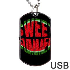 Watermelon - Sweet Summer Dog Tag Usb Flash (two Sides) by Valentinaart