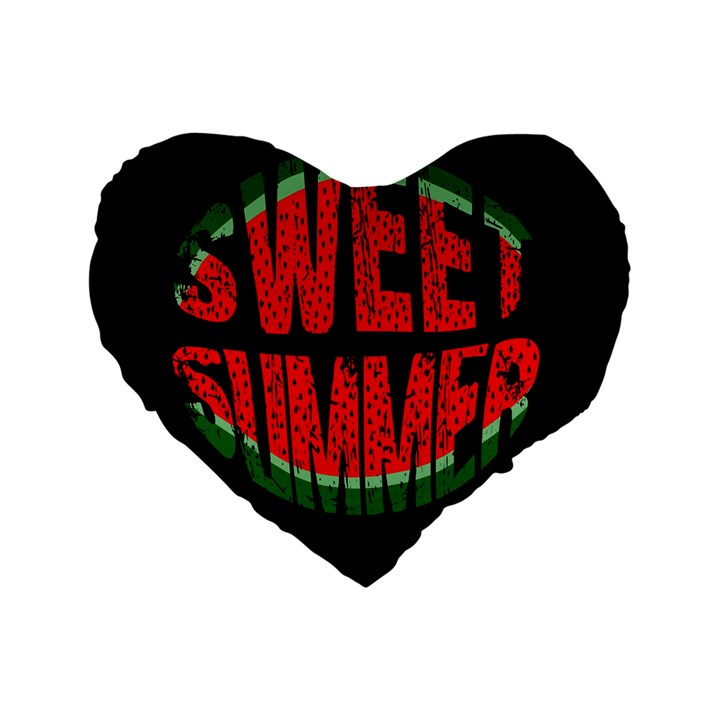 Watermelon - sweet summer Standard 16  Premium Heart Shape Cushions