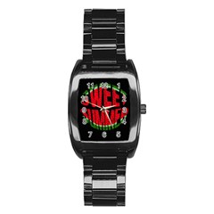 Watermelon - Sweet Summer Stainless Steel Barrel Watch by Valentinaart