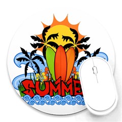 Tropical Summer Round Mousepads by Valentinaart