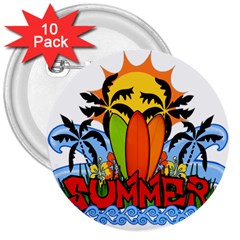 Tropical Summer 3  Buttons (10 Pack)  by Valentinaart