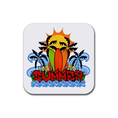 Tropical Summer Rubber Coaster (square)  by Valentinaart