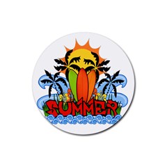 Tropical Summer Rubber Coaster (round)  by Valentinaart