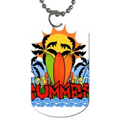 Tropical Summer Dog Tag (one Side) by Valentinaart