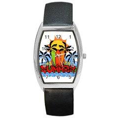 Tropical Summer Barrel Style Metal Watch by Valentinaart