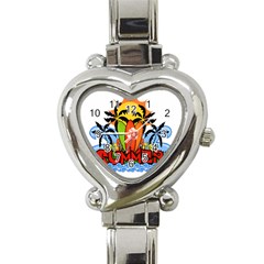 Tropical Summer Heart Italian Charm Watch by Valentinaart