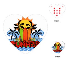 Tropical Summer Playing Cards (heart)  by Valentinaart