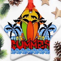 Tropical Summer Star Ornament (two Sides) by Valentinaart