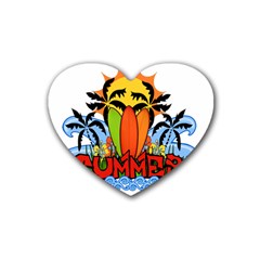 Tropical Summer Rubber Coaster (heart)  by Valentinaart