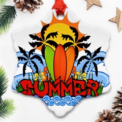 Tropical Summer Snowflake Ornament (two Sides)